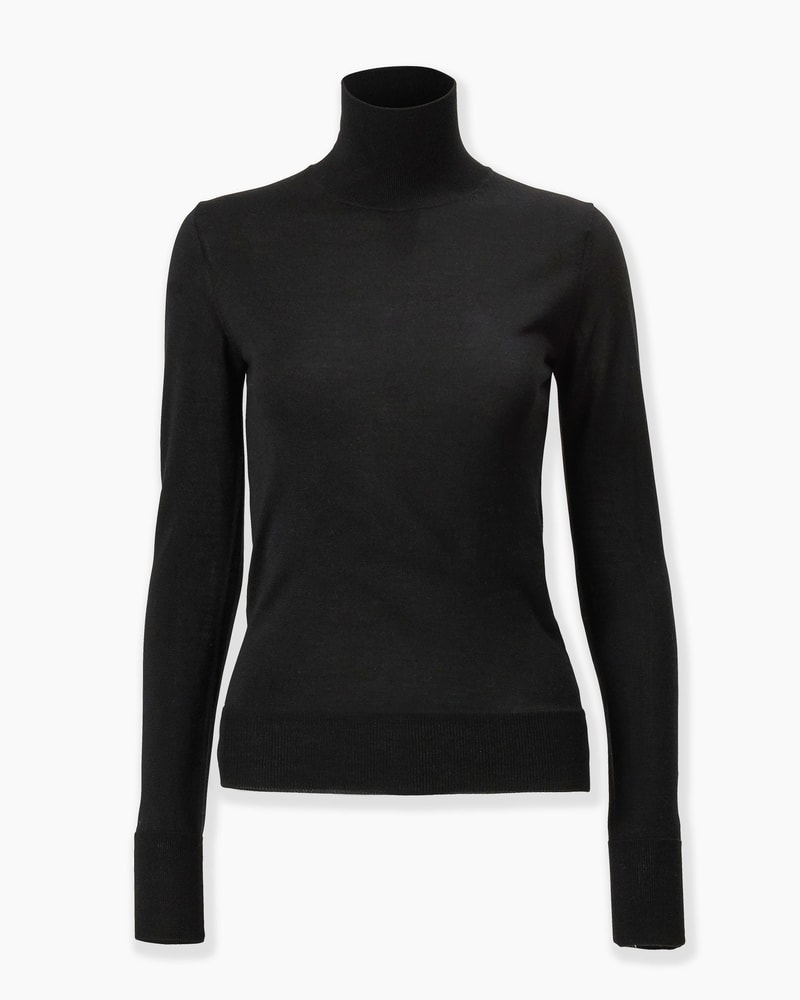 Merino-Silk Turtleneck Sweater