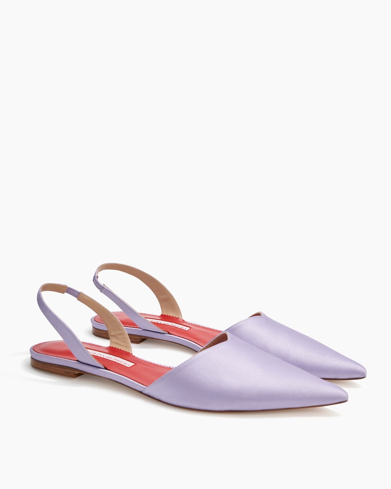 Satin Slingback Flats