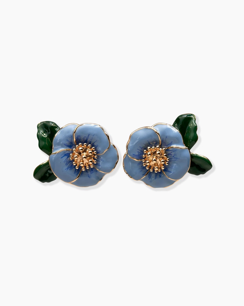 Enamel Flower Stud Earrings