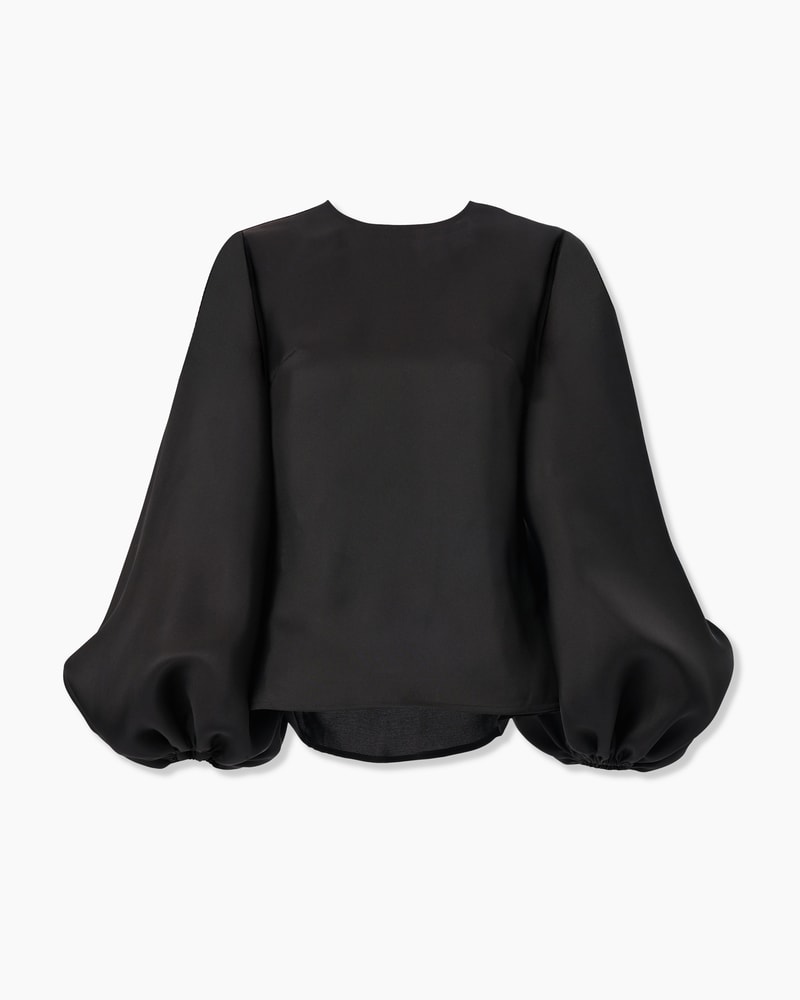 Puff-Sleeve Gazar Shirt