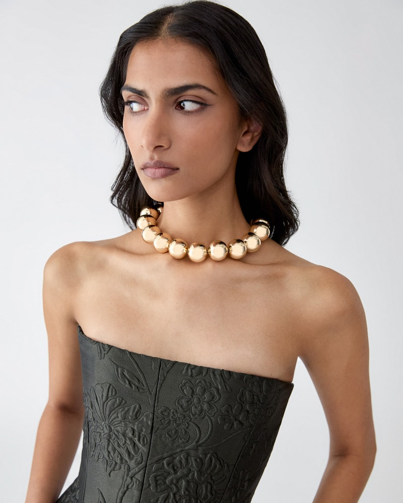 Gold-Toned Ball Necklace