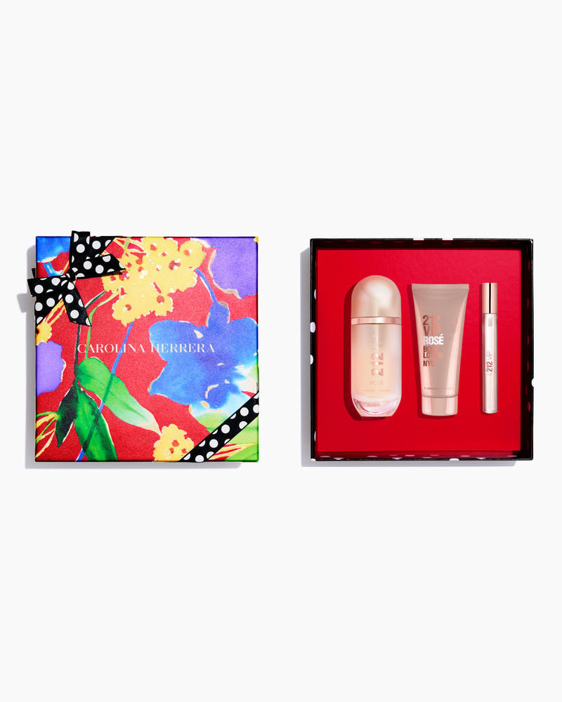 212 VIP Rosé 80ml Eau de Parfum, 100ml Body Lotion and 10ml Megaspritzer