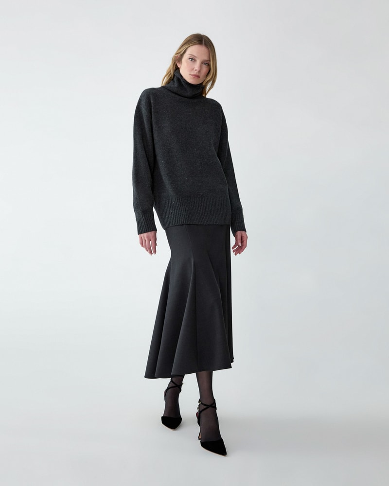 Flared Wool Midi Skirt | Carolina Herrera US