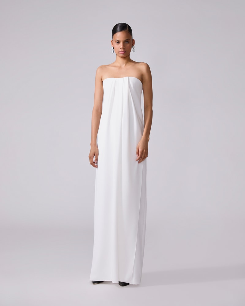 Strapless Draped Front Gown
