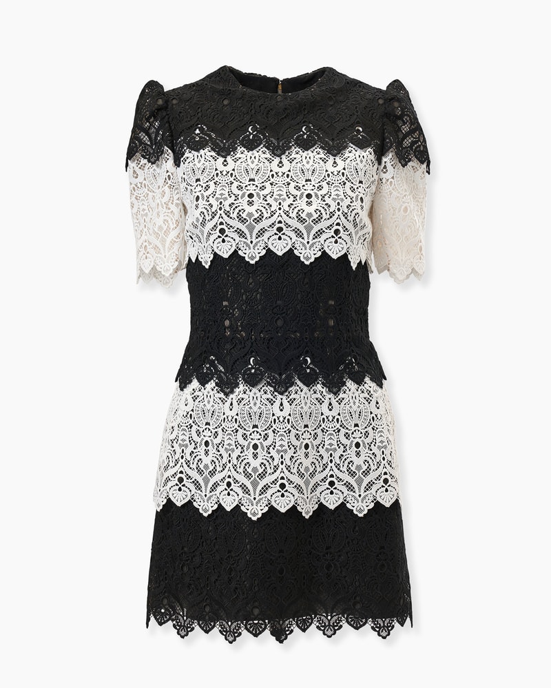 Lace Trim Mini Dress