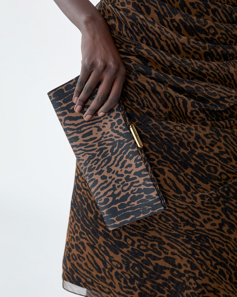 Pats Leopard Satin Clutch