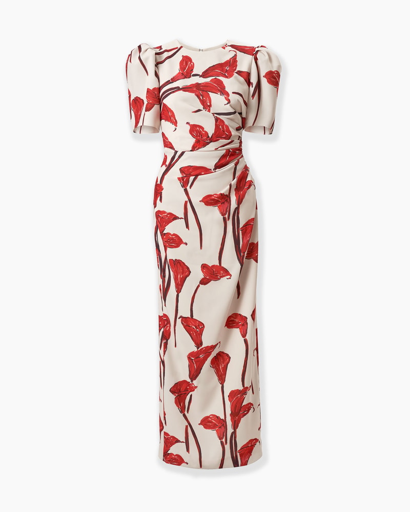 Calla Lily Print Maxi Dress