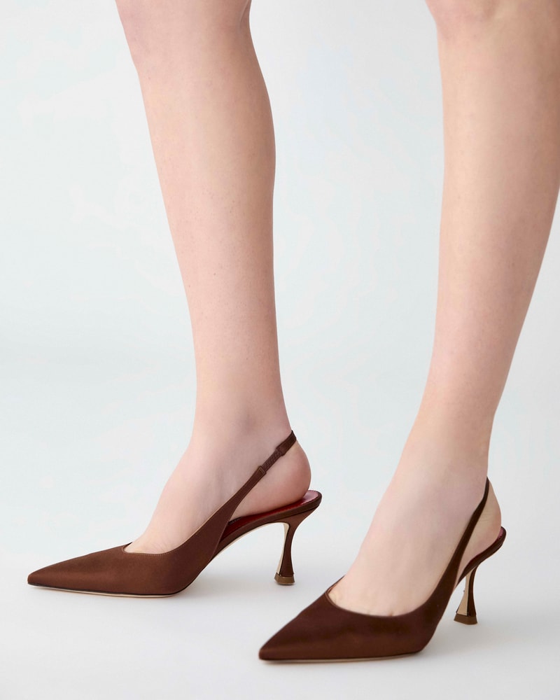 Satin Slingback Heels