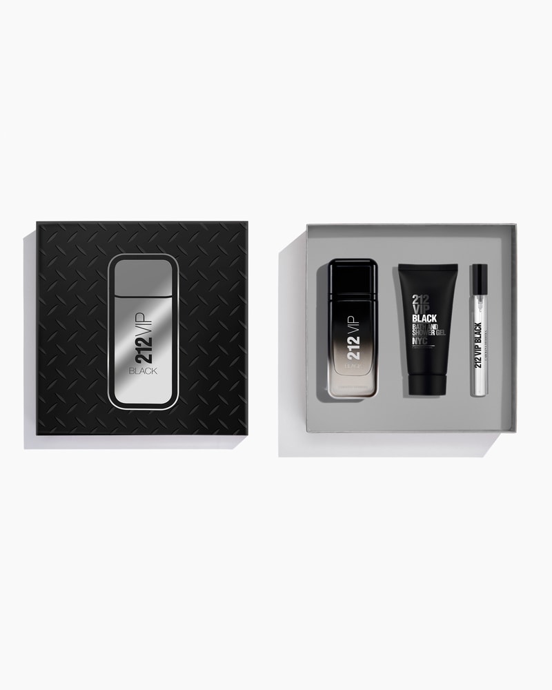 212 VIP Black 100ml Eau de Parfum, 100ml Shower Gel and Megaspritzer 10ml