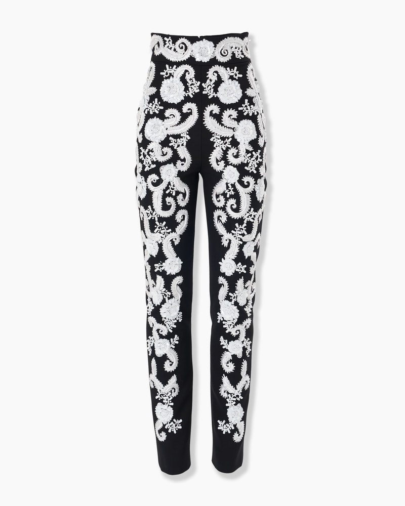 Embroidered Skinny Pants