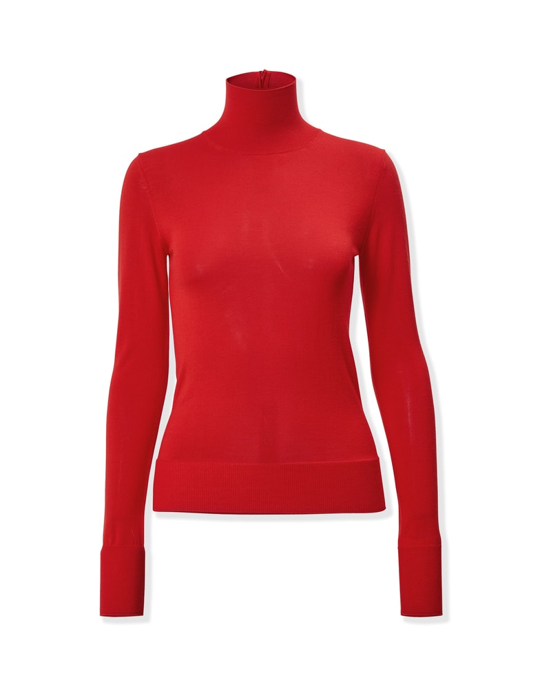 Merino-Silk Turtleneck Sweater