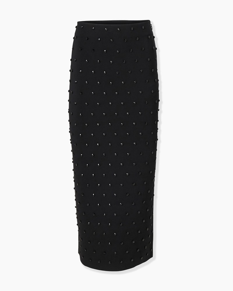 Polka Dot Beaded Pencil Skirt
