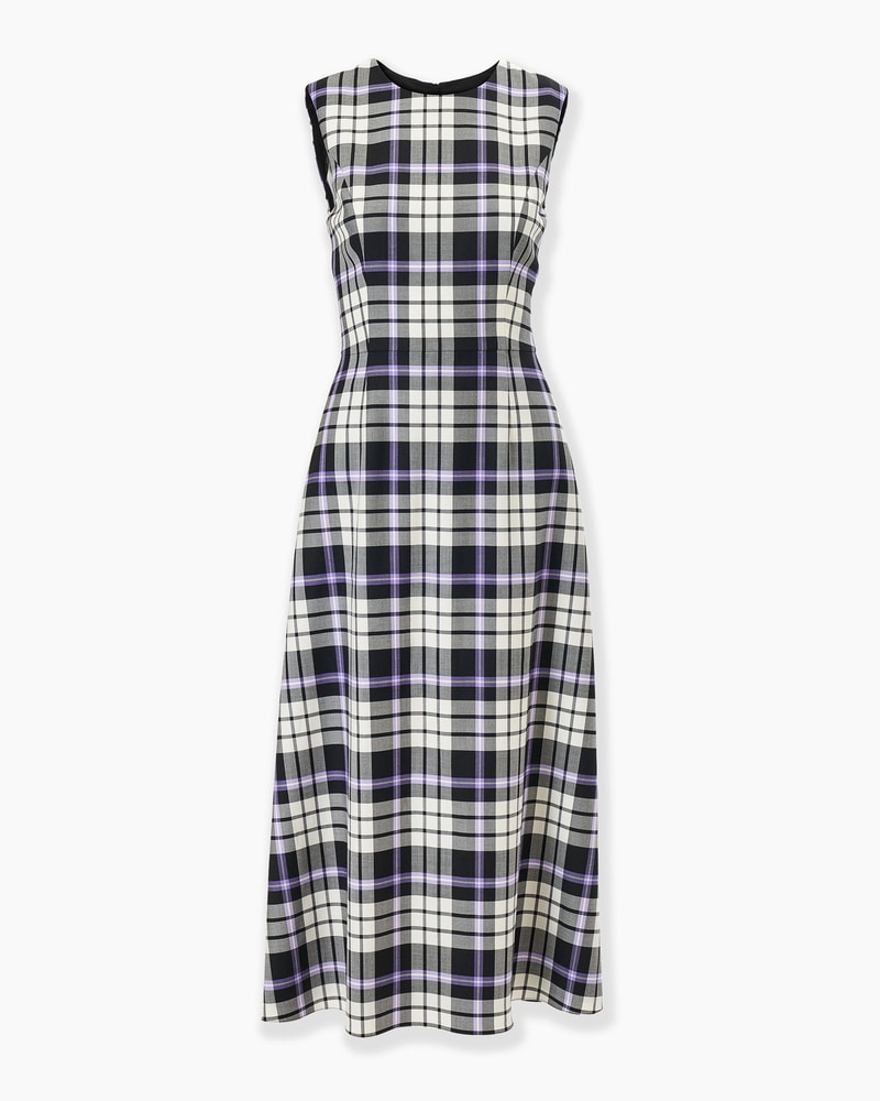 Plaid A-Line Midi Dress