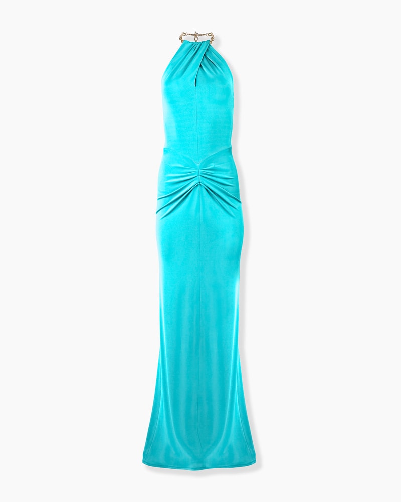 Halterneck Draped Gown