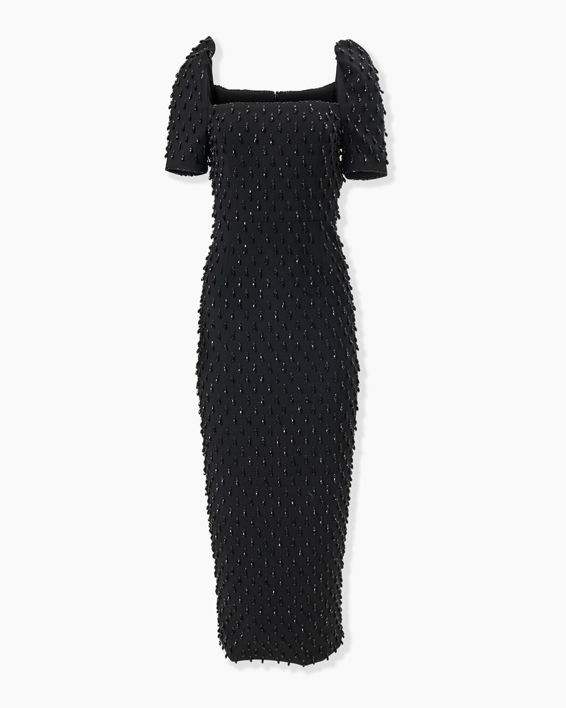 Crystal-Embroidered Midi Dress