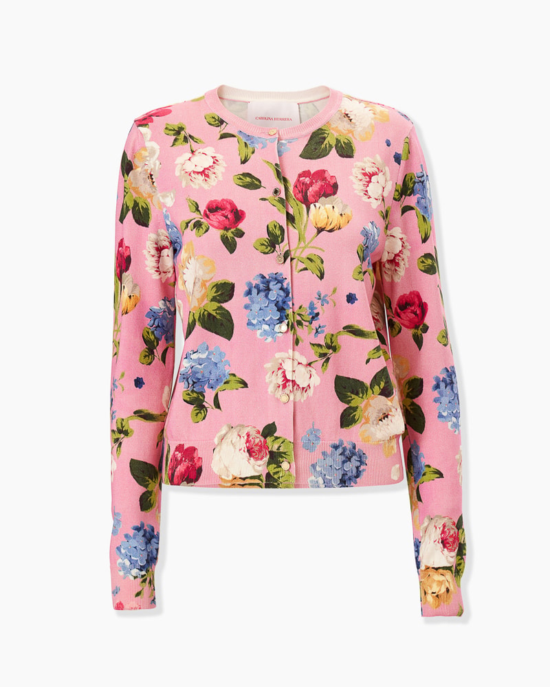 Floral-Print Cardigan