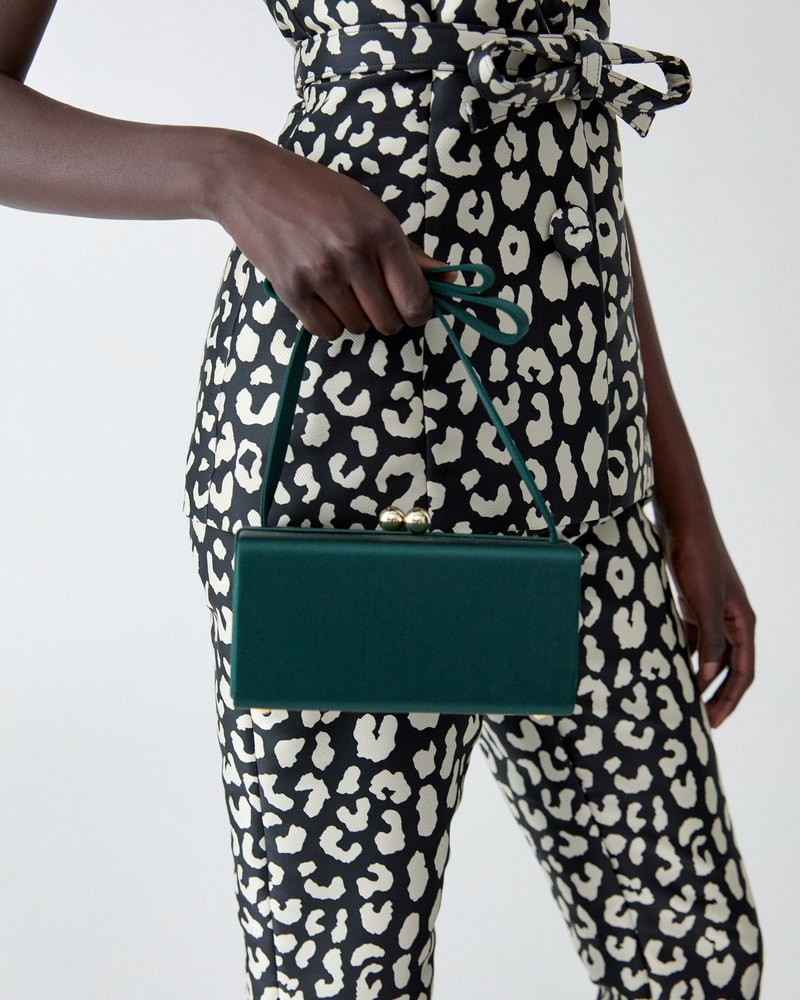Mimi Bow Satin Top Handle Bag