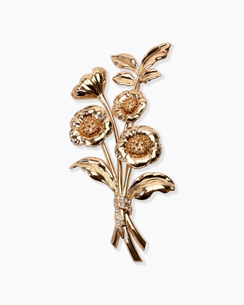 Gold Flower Brooch