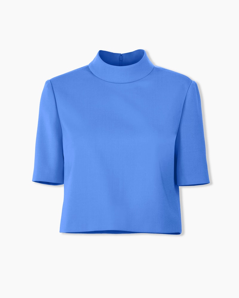 Short-Sleeve Mock Neck Top
