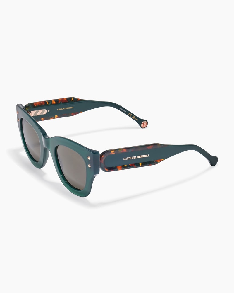 Round Frame Sunglasses With Contrast Temples