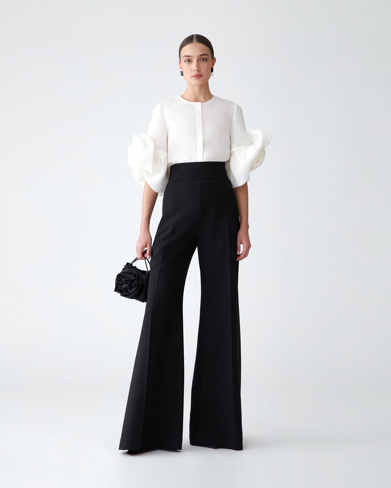 Gazar Blouse with Rosettes