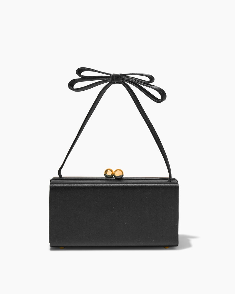 Mimi Bow Satin Top Handle Bag