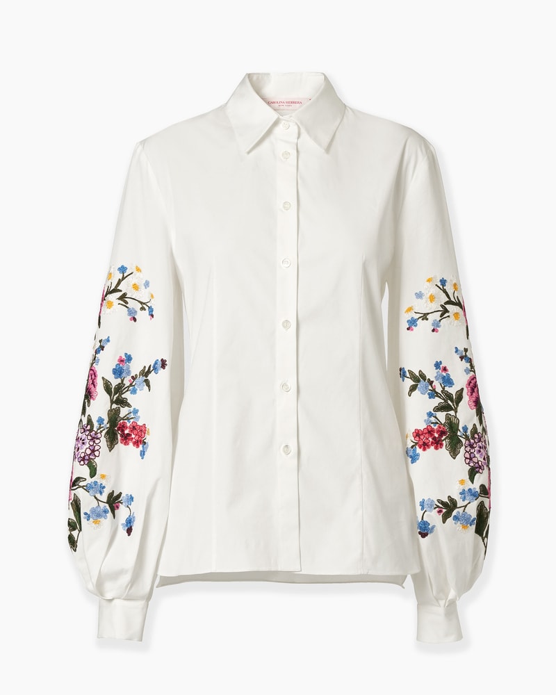 Floral-Embroidered Shirt