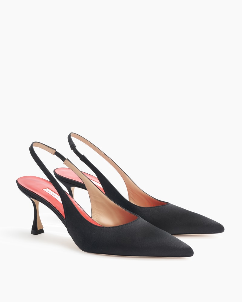 Satin Slingback Kitten Heels