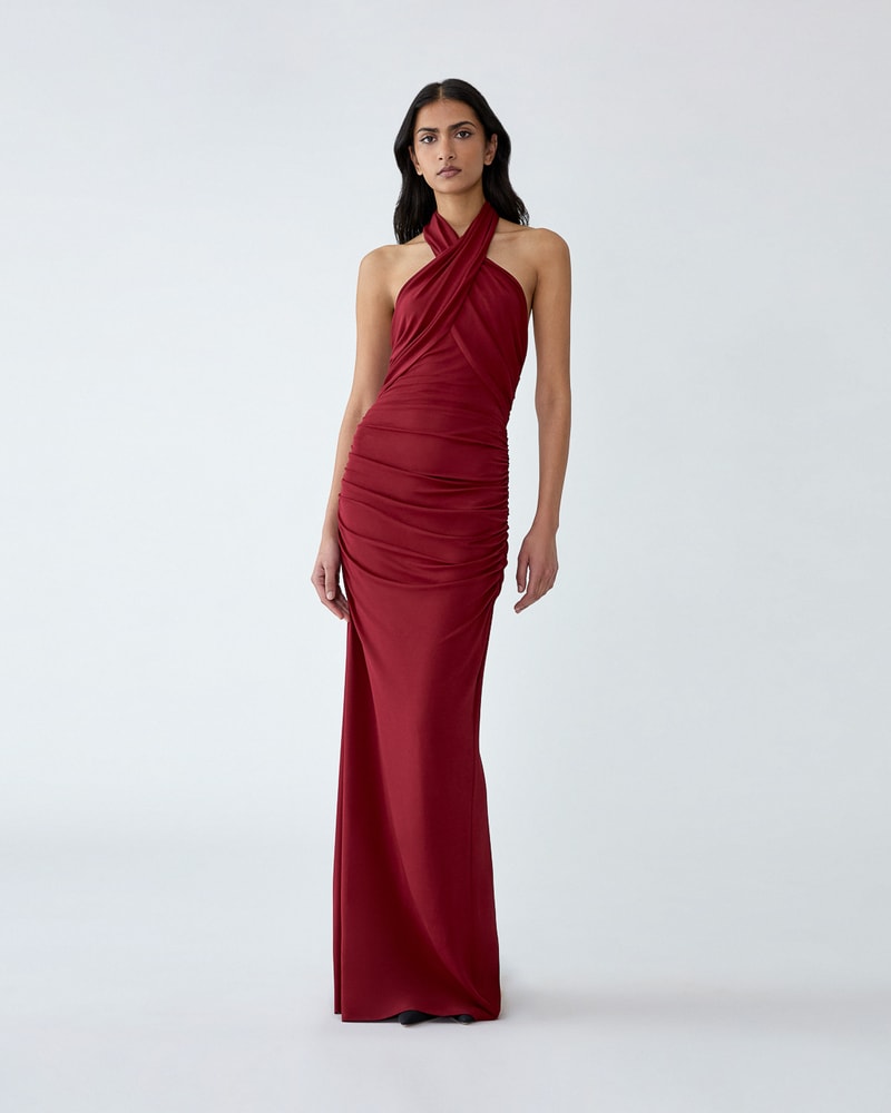 Criss-Cross Halterneck Gown