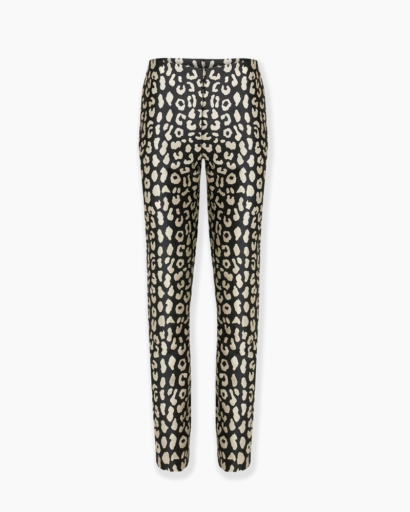 Leopard Spot Jacquard Cigarette Pants