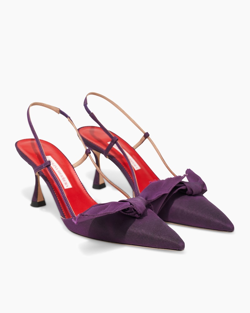 Silk Faille Bow Slingback Pumps