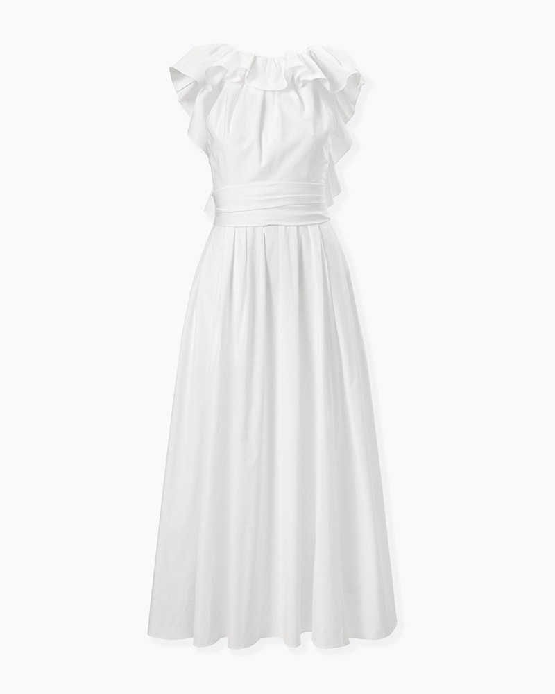 Ruffled Neckline Dress