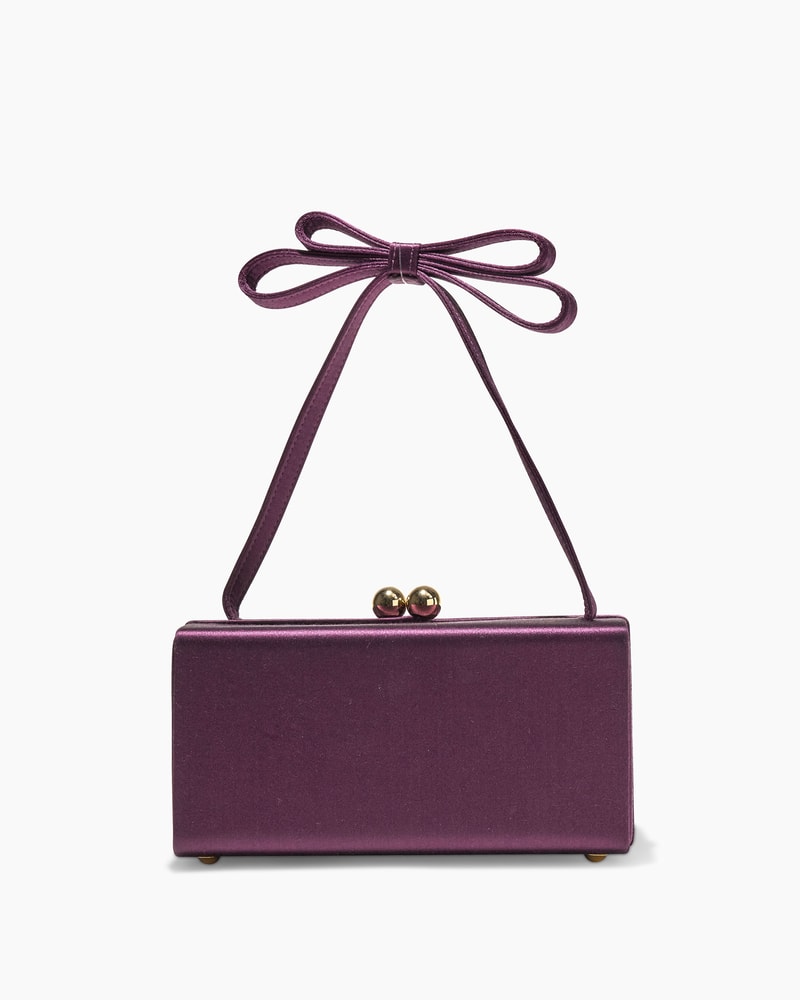 Mimi Bow Satin Top Handle Bag