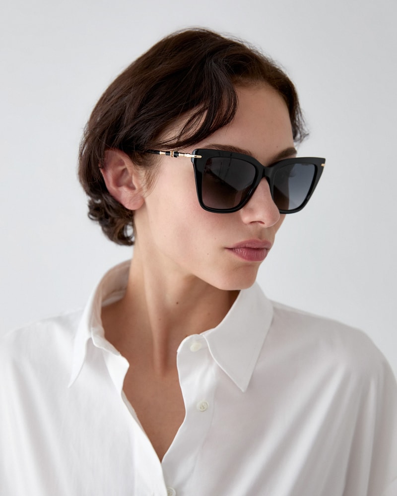 Cat Eye Sunglasses with Temple Detail