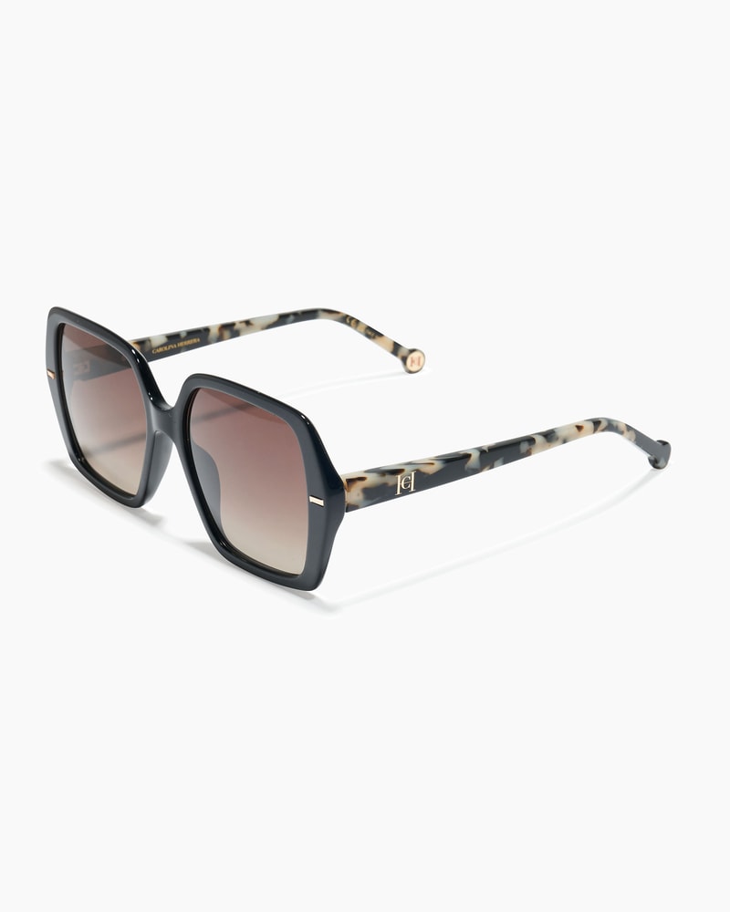 Hexagonal Sunglasses with Contrast Temples