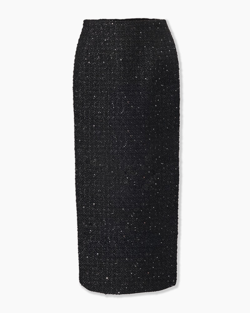 Lurex Tweed Midi Skirt