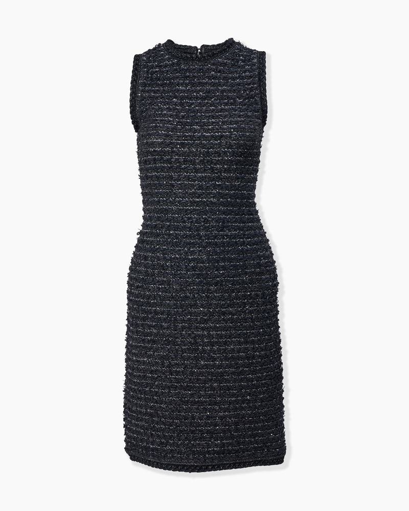 Sequined Knit Tweed Dress