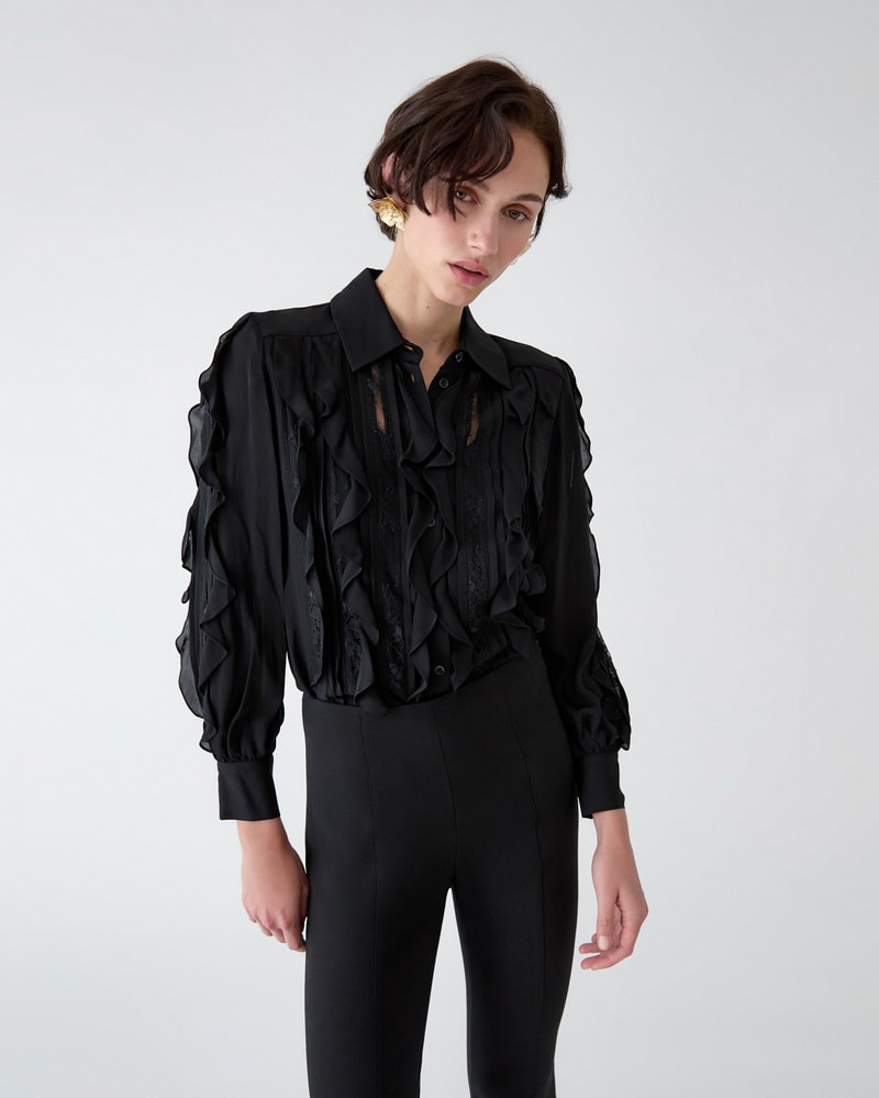 Ruffled Georgette Blouse