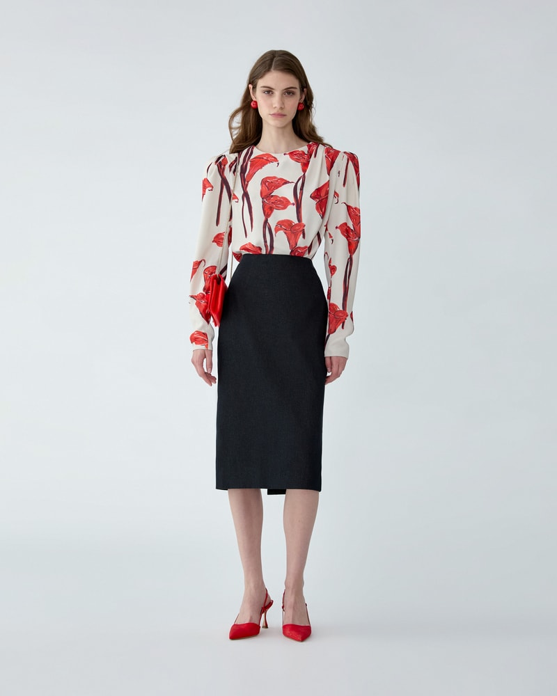 Calla Lily Print Blouse