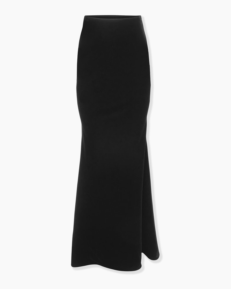 Stretch Velvet Trumpet Skirt