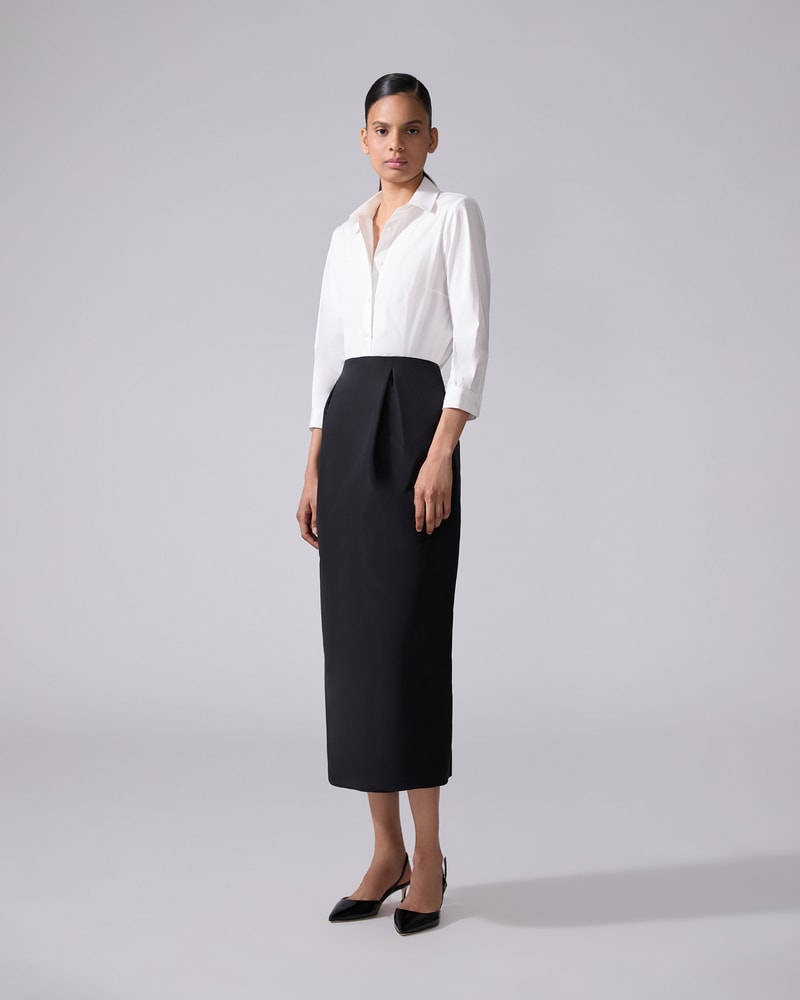 Midi Pencil Skirt With Pleats