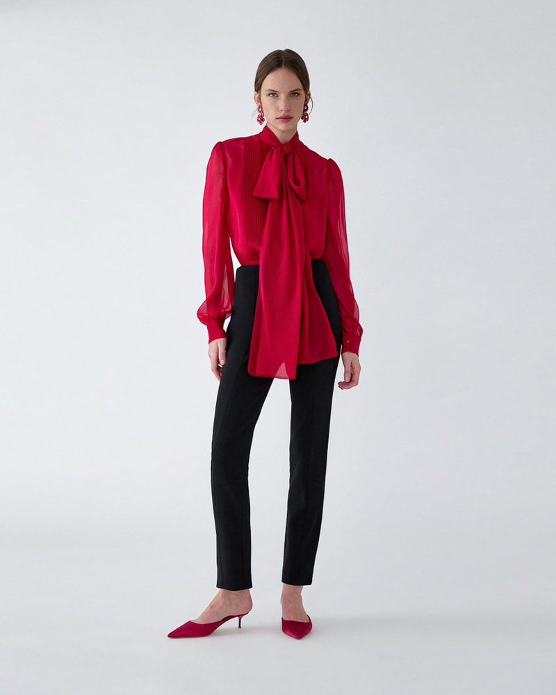 Chiffon Pussy-Bow Blouse