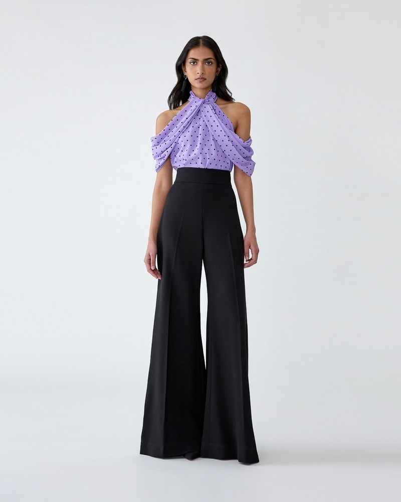 Polka Dot Halterneck Top