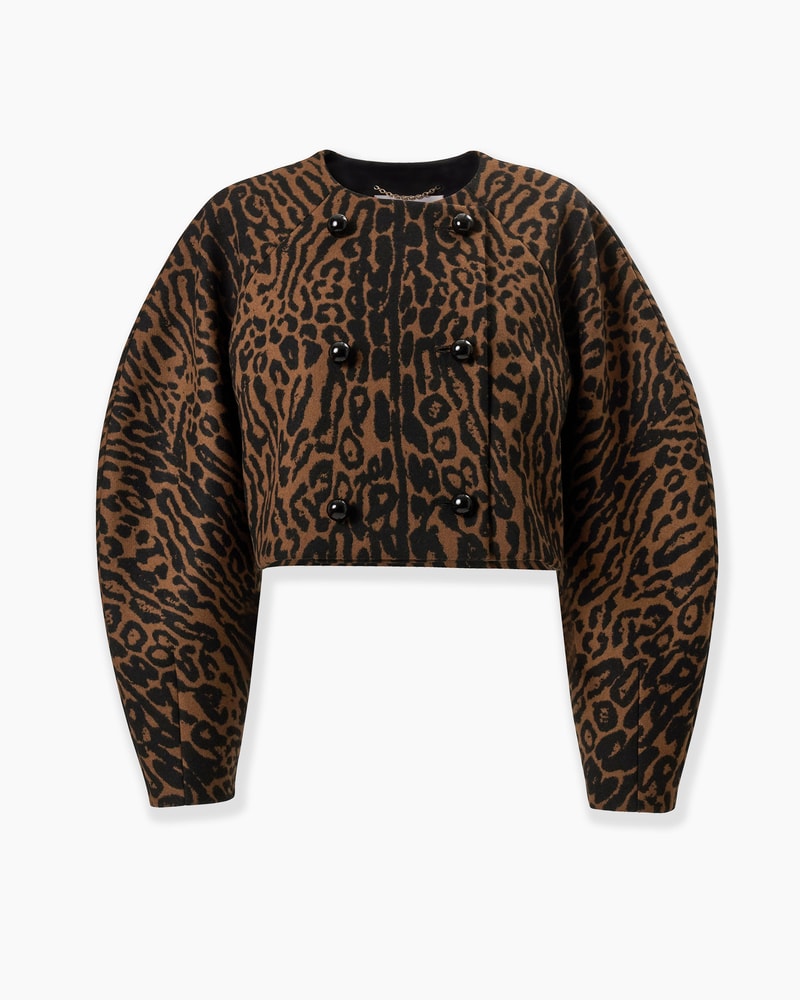 Leopard Jacquard Cocoon Jacket