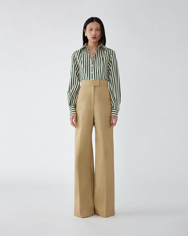 Gabardine Wide-Leg Diane Pants
