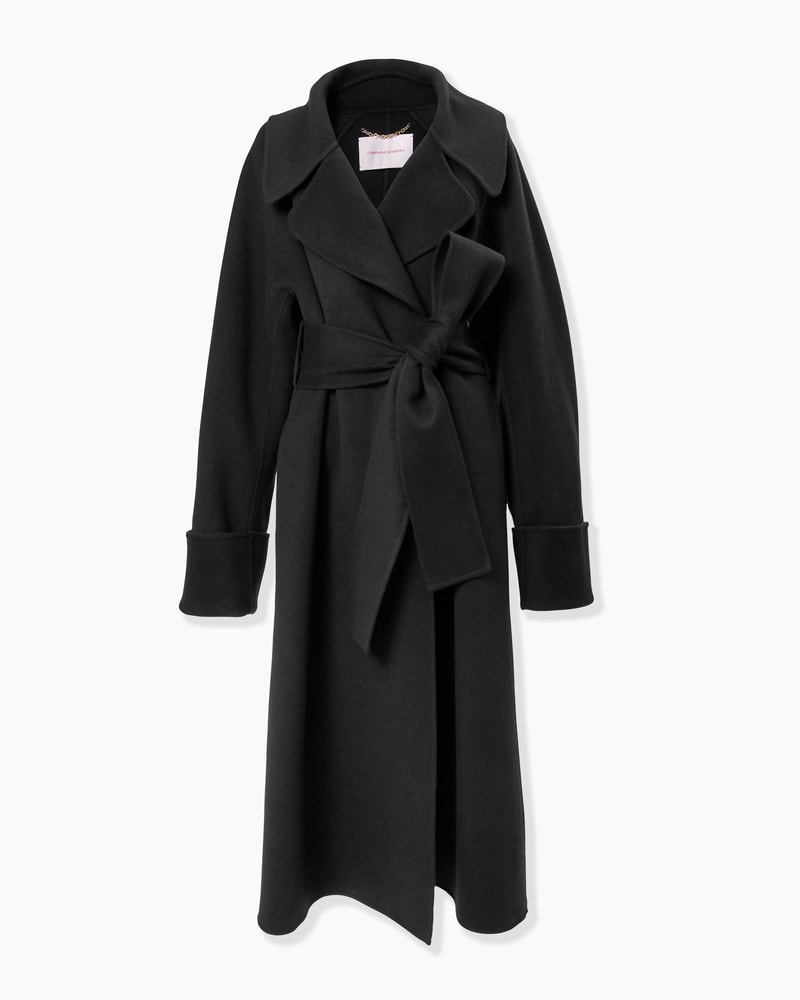 Cashmere-Blend Wrap Coat