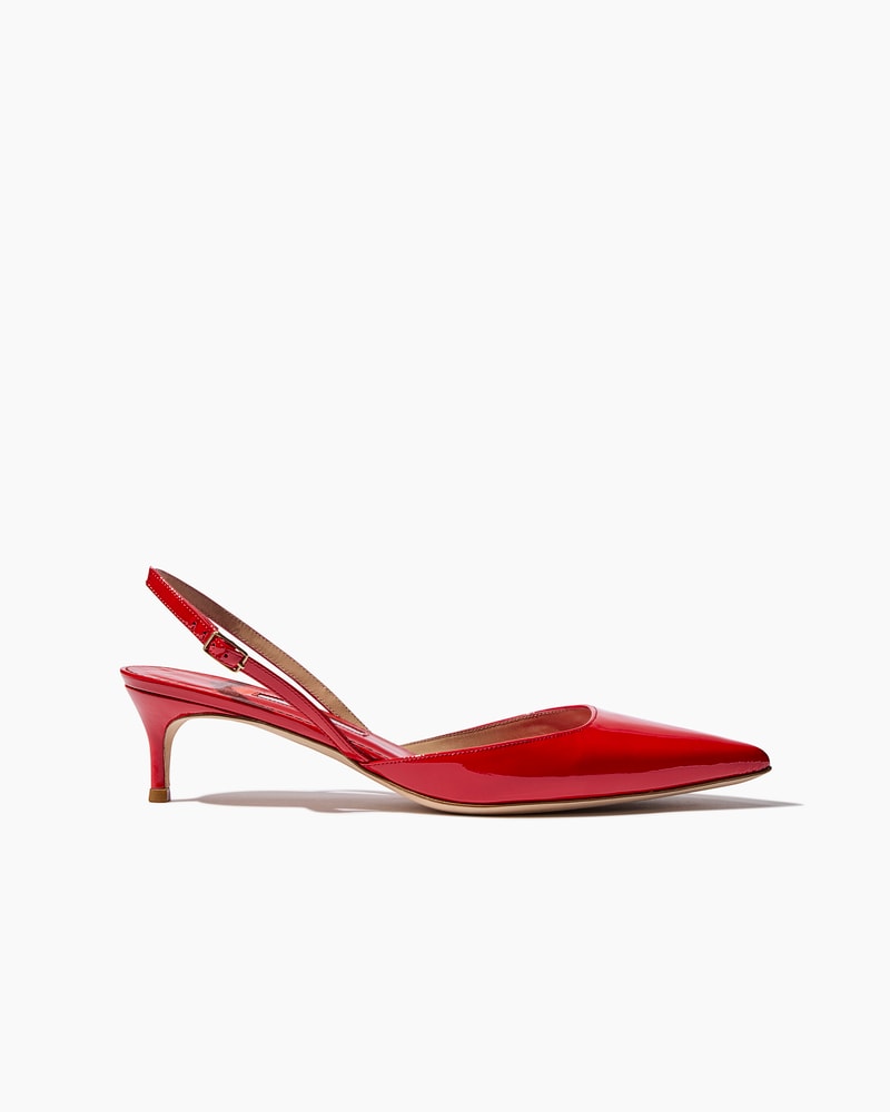 Patent Leather Kitten Heel Slingback