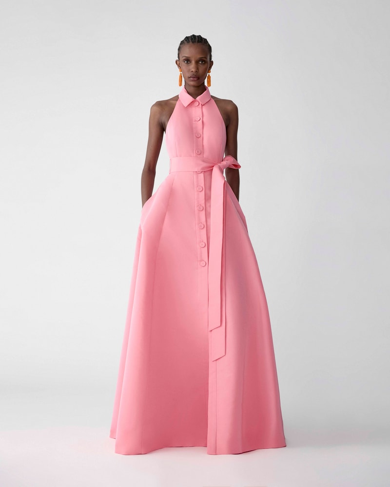 Halterneck Gown With Sash
