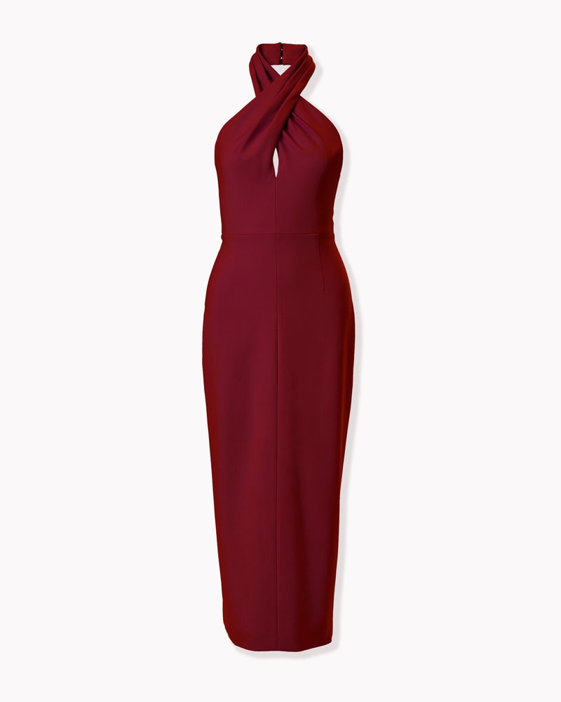 Twisted Halterneck Midi Dress