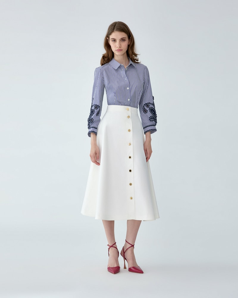Embroidered Striped Shirt